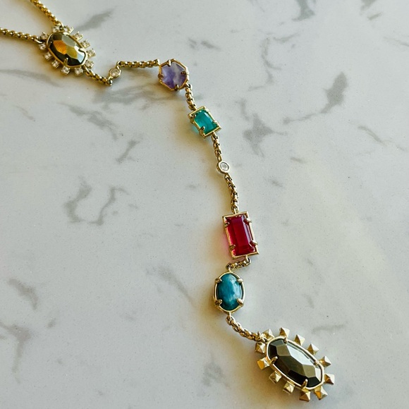 SOLD Kendra Scott Multicolor Y Necklace with Drawstring Bag - Picture 8 of 11